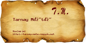 Tarnay Máté névjegykártya