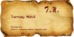 Tarnay Máté névjegykártya