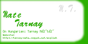 mate tarnay business card